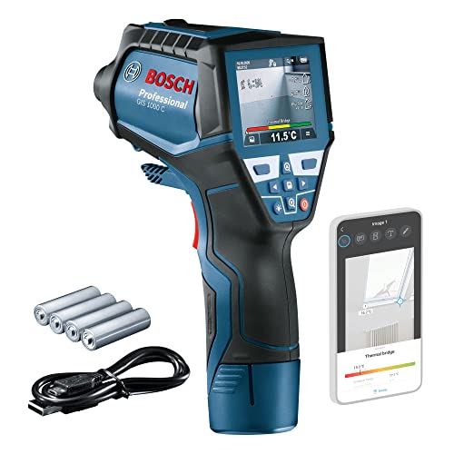 Bosch Professional Termómetro de infrarrojos GIS 1000 C (con función de aplicación, rango de temperatura: de –40 °C a 1000 °C, 4 pilas AA, en caja)